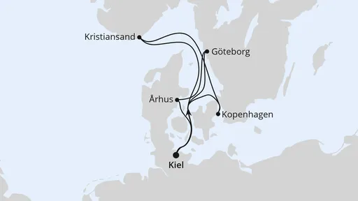 Route Skandinavien mit Göteborg ab Kiel Route Skandinavien mit Göteborg ab Kiel
