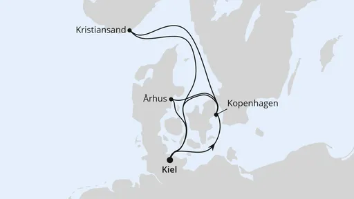 Route Skandinavien mit Kopenhagen ab Kiel