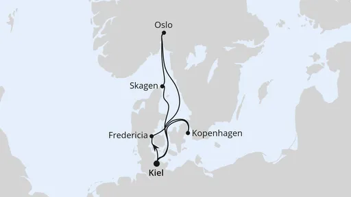 Route Skandinavien mit Oslo ab Kiel