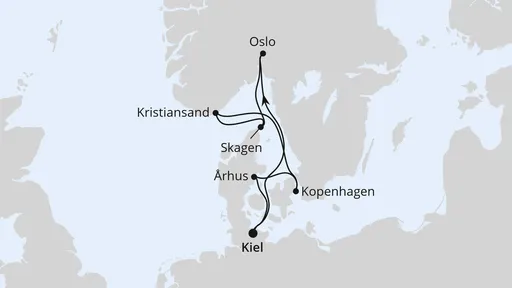 Route Skandinavische Highlights ab Kiel