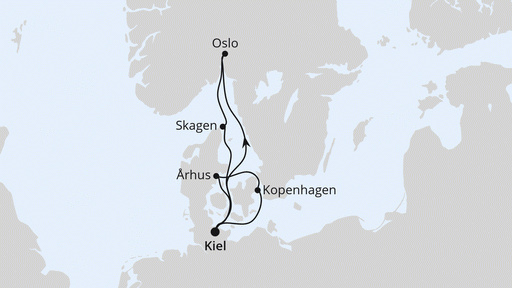 Route Skandinavische Highlights ab Kiel