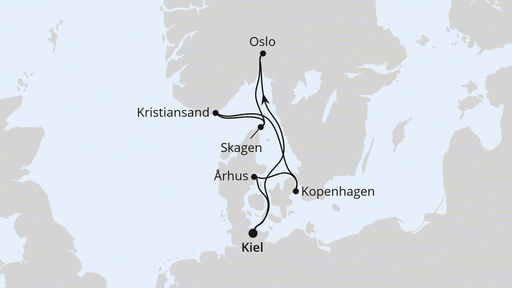 Route Skandinavische Highlights ab Kiel