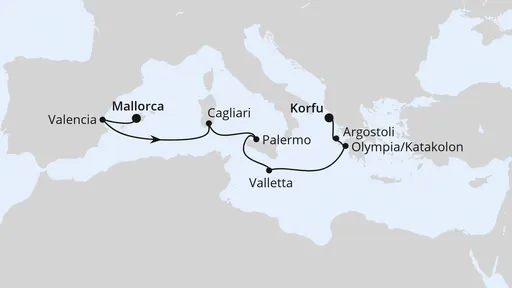 Route Spanien, Italien & Griechenland ab Mallorca