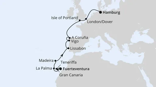 Route Spanien, Portugal & England 1