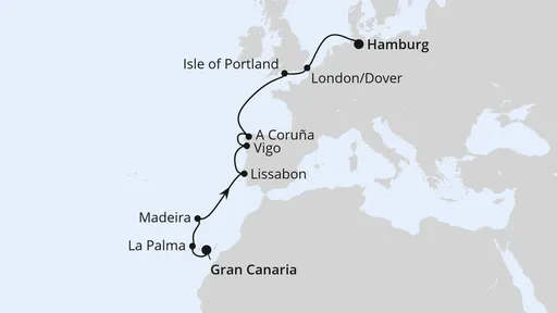 Route Spanien, Portugal & England 2