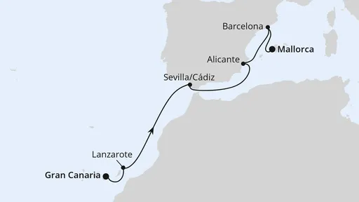 Route Von Gran Canaria nach Mallorca 1