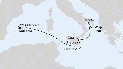 Route Von Korfu nach Mallorca 1