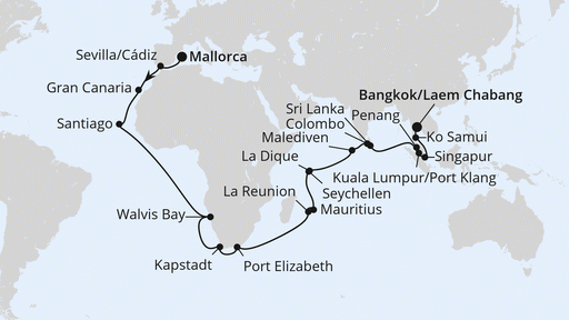 Route Weltenbummler Südafrika & Indischer Ozean