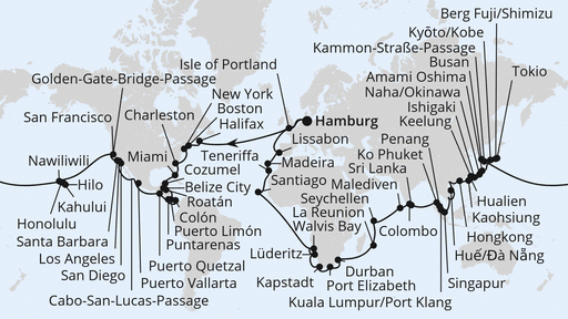 Route Weltreise 2025 Route Weltreise 2025