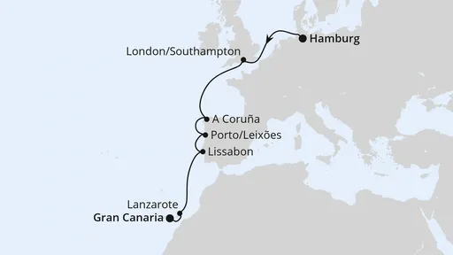 Route Westeuropa-Highlights ab Hamburg 2