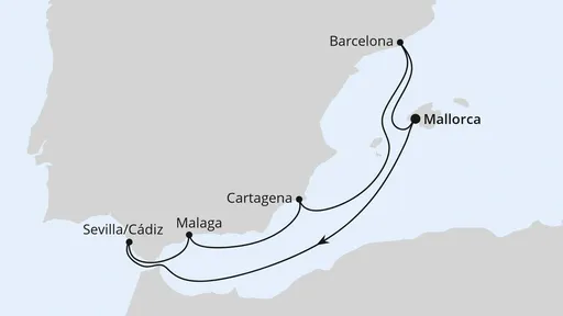 Route Andalusien ab Mallorca