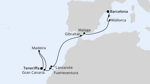 Route Andalusien, Kanaren & Madeira ab Barcelona