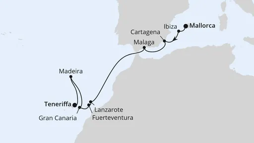 Route Andalusien, Kanaren & Madeira ab Mallorca