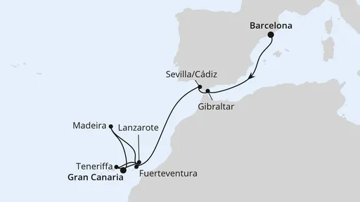 Route Andalusien, Madeira & Kanaren ab Barcelona 1