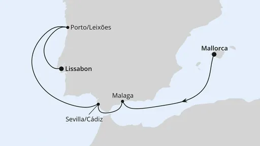 Route Andalusien & Portugal ab Mallorca