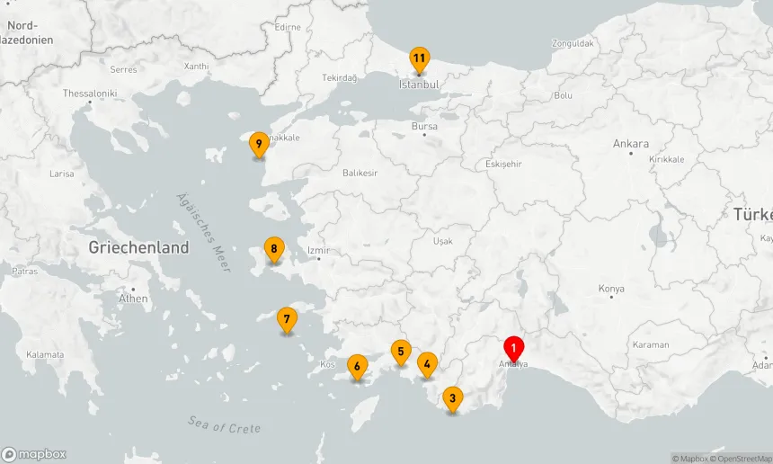 Route 10 Nächte - Antalya nach Istanbul