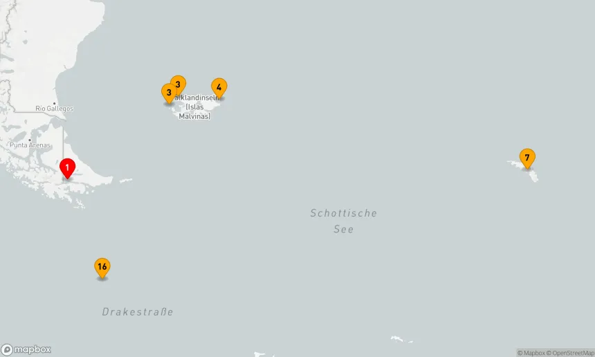 Route 17 Nächte - Antarktis,  Falklandinseln & Südgeorgien