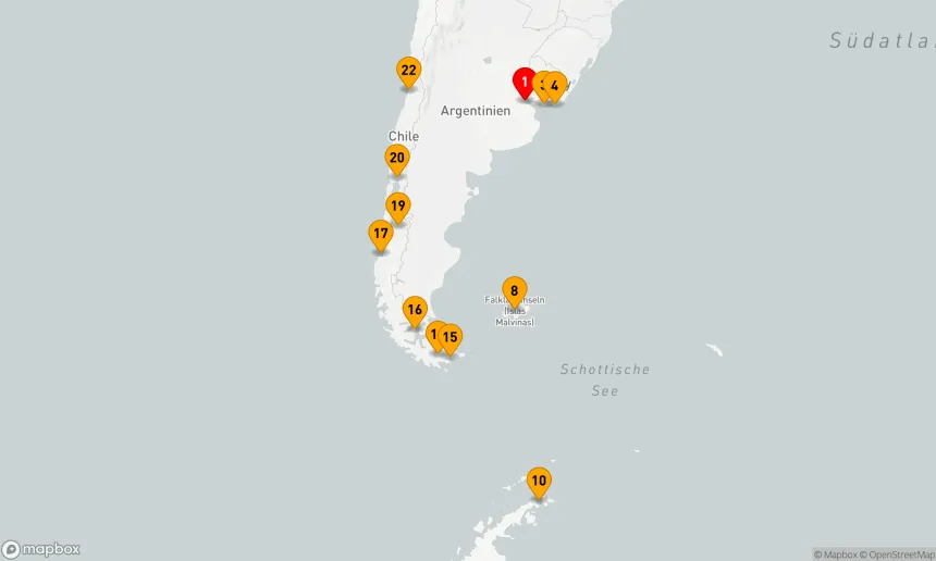Route 21 Nächte - ANTARKTIS & CHILENISCHE FJORDE KREUZFAHRT: BUENOS AIRES, USHUAIA & SANTIAGO
