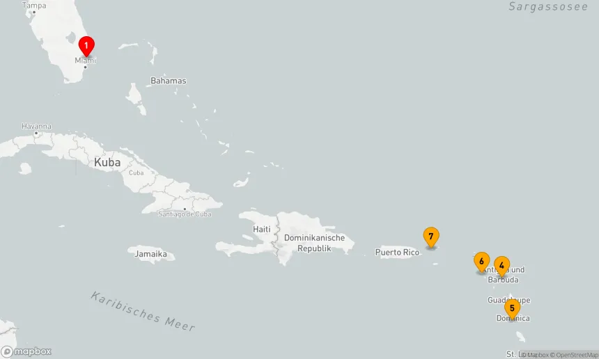 Route 9 Nächte - ANTIGUA, ST. KITTS & ST. THOMAS