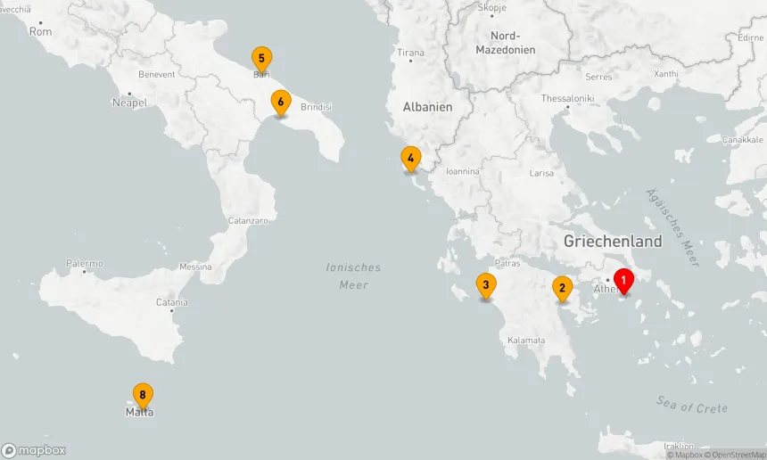 Route 7 Nächte - Antike Städte in Griechenland und Italien