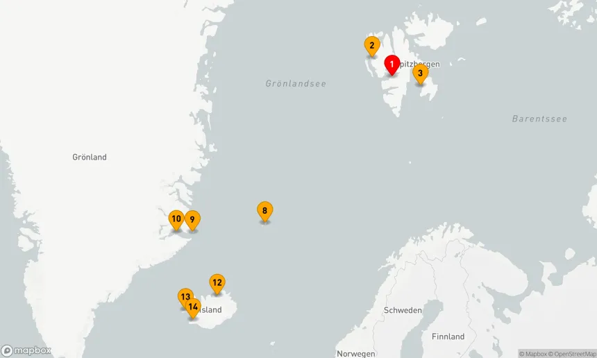 Route 13 Nächte - Arktis-Abenteuer von Spitzbergen nach Island