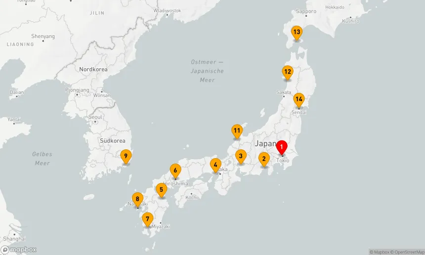 Route 14 Nächte - ASIEN - JAPAN