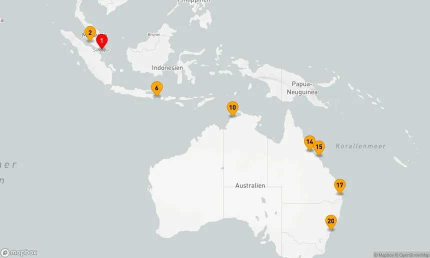 Route 19 Nächte - Asien und Australien