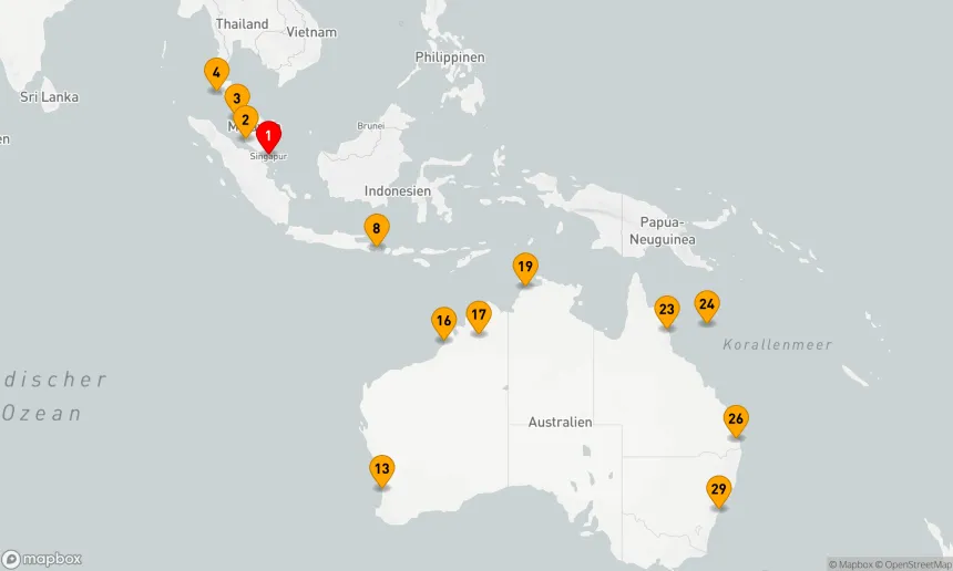 Route 28 Nächte - Asien und Australien