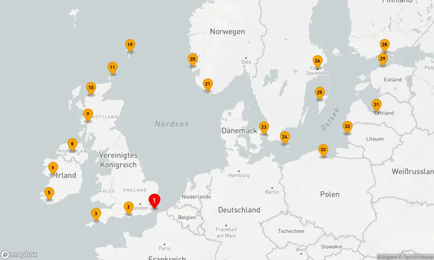 Route 34 Nächte - AUF ENTDECKUNGSREISE VON DEN BRITISCHEN INSELN ZUM BALTIKUM