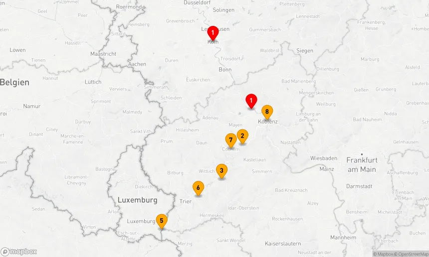 Route 8 Nächte - Auf Rhein, Mosel und Saar zu Europas Kulturschätzen