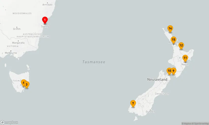 Route 14 Nächte - Australien und Neuseeland