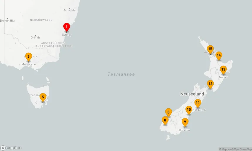 Route 14 Nächte - 14 TAGE AUSTRALIEN & NEUSEELAND