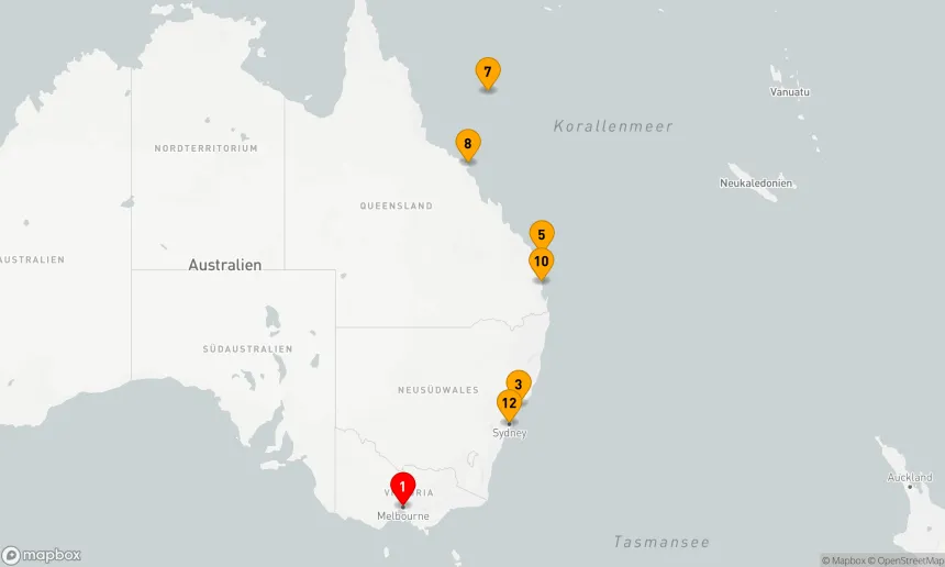 Route 11 Nächte - Australiens Küstenzauber 