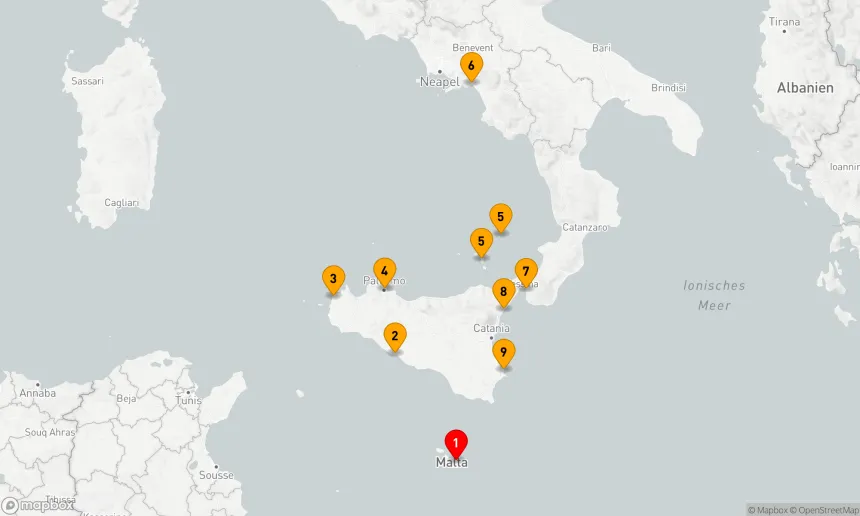 Route 9 Nächte - Authentische Küsten in Italien