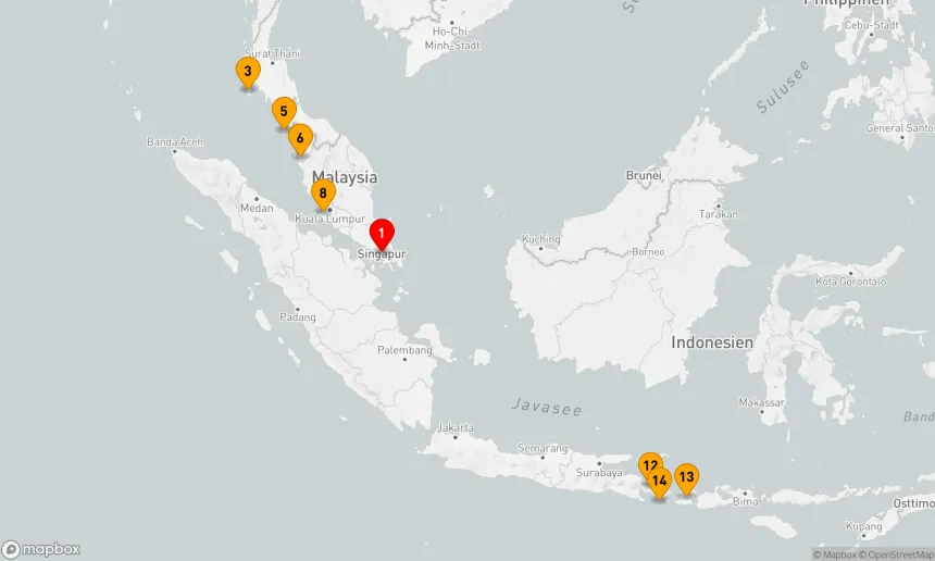 Route 14 Nächte - BALI,  MALAYSIA & THAILAND