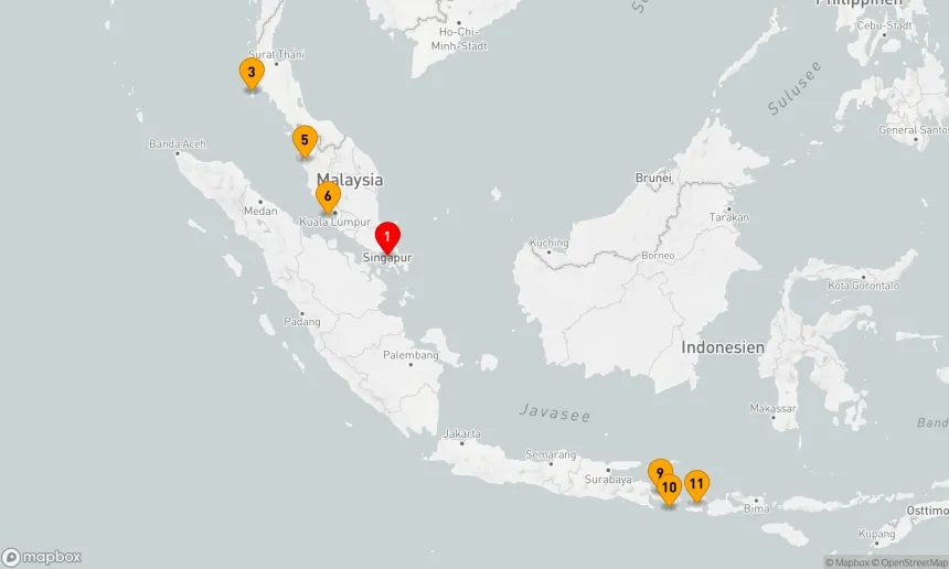 Route 13 Nächte - BALI, THAILAND & MALAYSIA