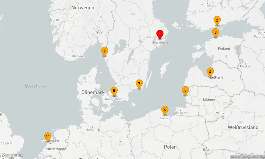 Route 10 Nächte - Baltische Küstenzauber: Entdeckung reizvoller Städte und Kulturen