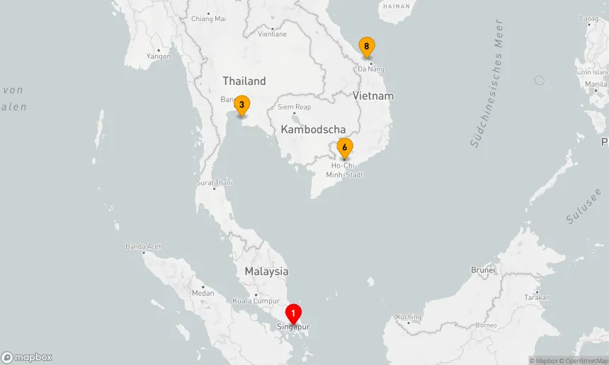 Route 10 Nächte - BANGKOK & VIETNAM KREUZFAHRT