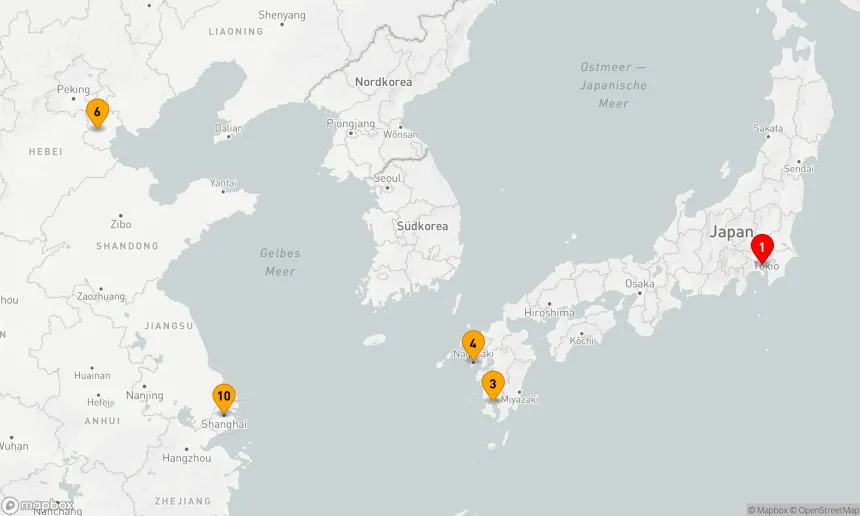 Route 9 Nächte - BEIJING, NAGASAKI & KAGOSHIMA