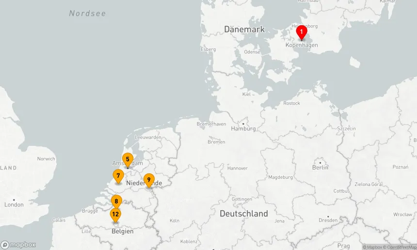 Route 13 Nächte - Belgische und holländische Genüsse mit Kopenhagen