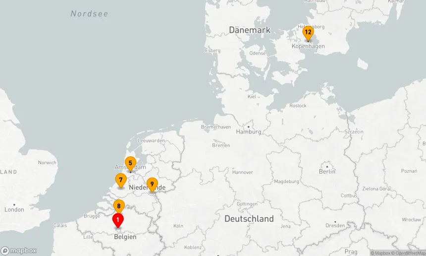 Route 13 Nächte - Belgische und holländische Genüsse mit Kopenhagen