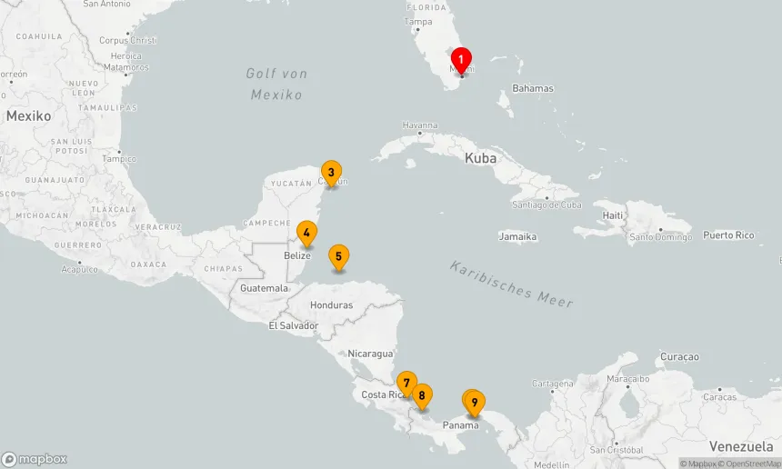 Route 9 Nächte - BELIZE, COSTA RICA & PANAMA KREUZFAHRT: BELIZE CITY, PUERTO LIMON & PANAMA CITY