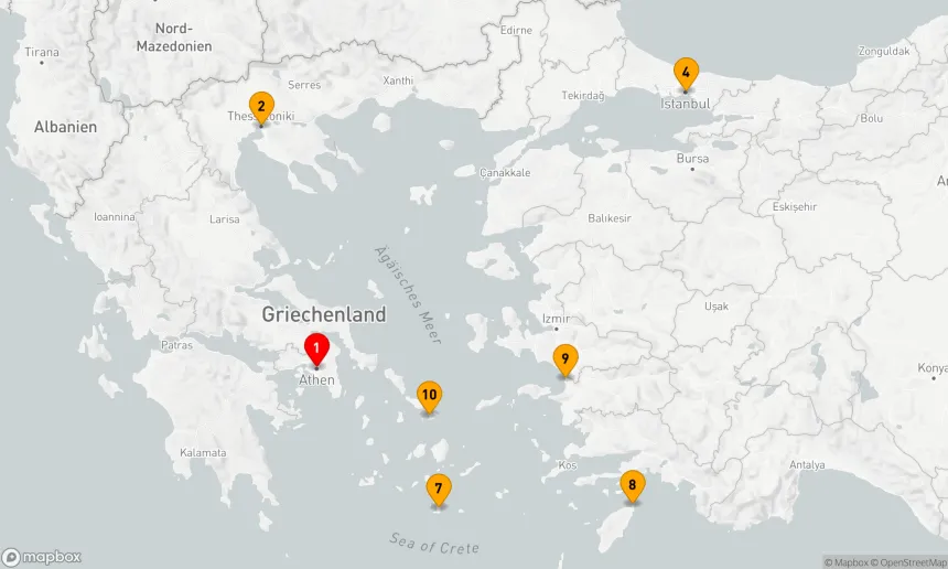 Route 10 Nächte - BEST OF GRIECHENLAND & TÜRKEI KREUZFAHRT