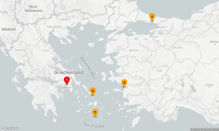 Route 7 Nächte - BEST OF GRIECHENLAND & TÜRKEI KREUZFAHRT