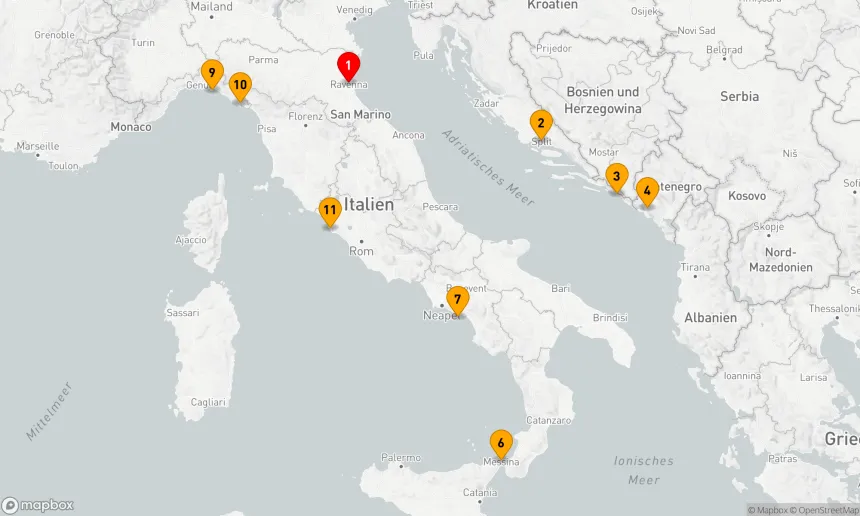 Route 10 Nächte - BEST OF ITALY & CROATIA KREUZFAHRT