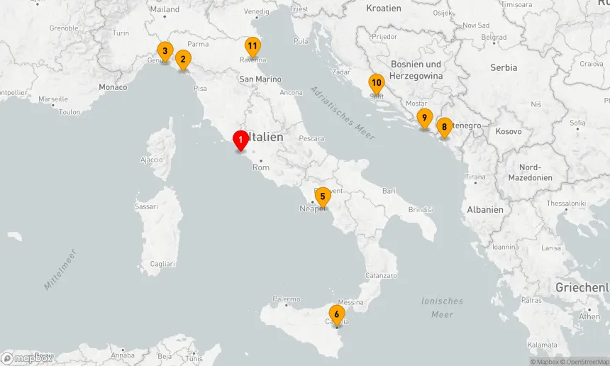 Route 10 Nächte - BEST OF ITALY & CROATIA KREUZFAHRT