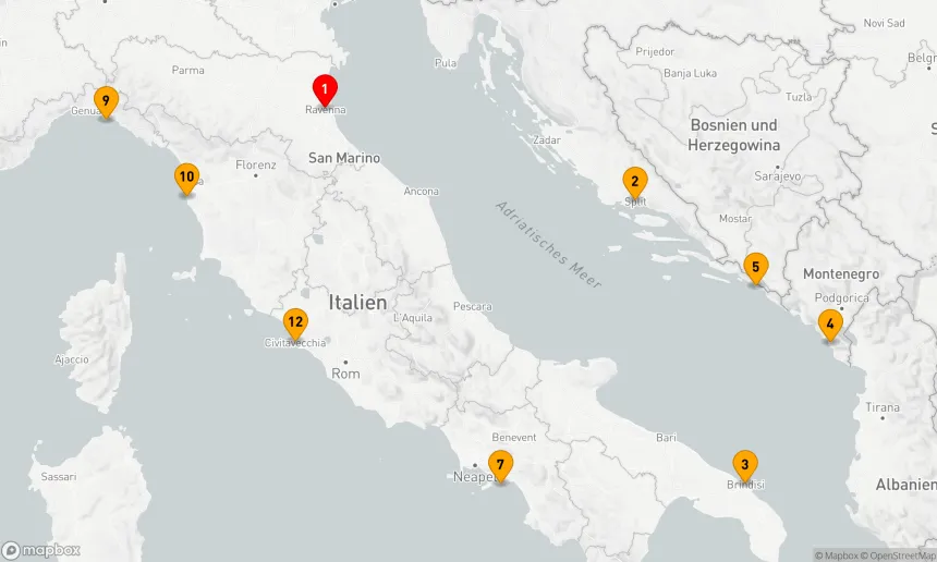 Route 11 Nächte - BEST OF ITALY & CROATIA KREUZFAHRT