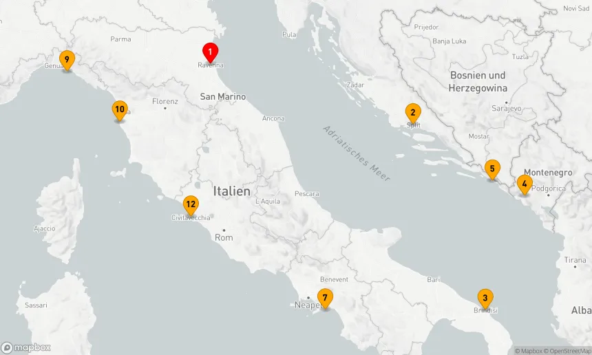 Route 11 Nächte - BEST OF ITALY & CROATIA KREUZFAHRT