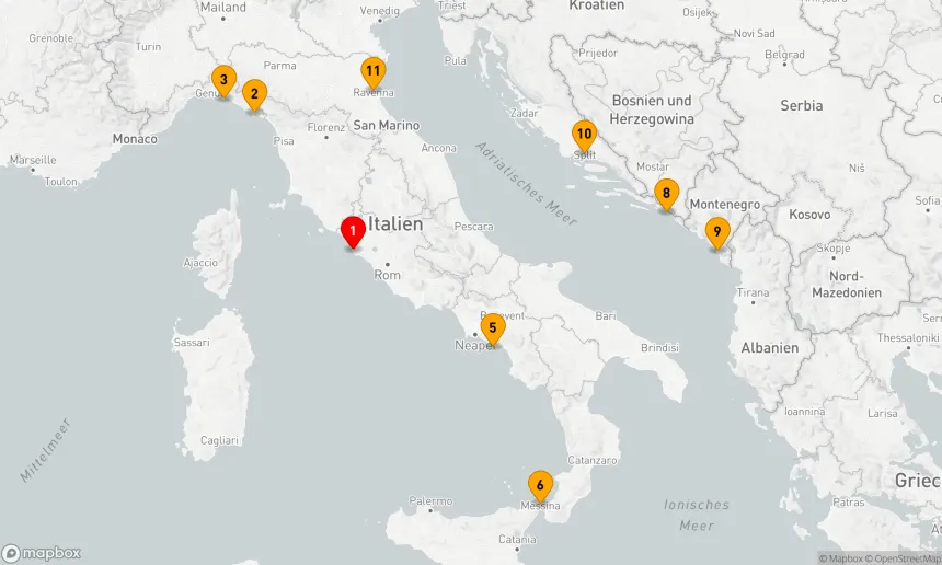 Route 10 Nächte - BEST OF ITALY & CROATIA KREUZFAHRT
