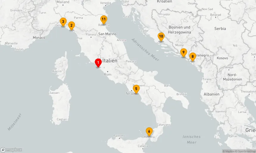 Route 10 Nächte - BEST OF ITALY & CROATIA KREUZFAHRT